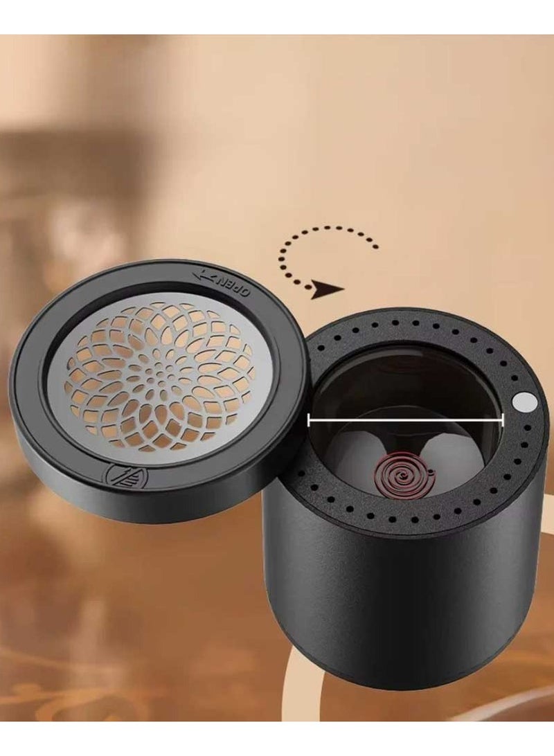 بخون مبخرة بخور إلكترونية مطورة فاخرة – حامل بخور فحم أسود عالي الجودة - Image 5